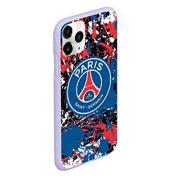 Чехол iPhone 11 Pro матовый PSG БРЫЗГИ КРАСОК СПОРТ, цвет: 3D-светло-сиреневый — фото 2