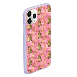 Чехол iPhone 11 Pro матовый Золотой тигр GOLD TIGER, цвет: 3D-светло-сиреневый — фото 2