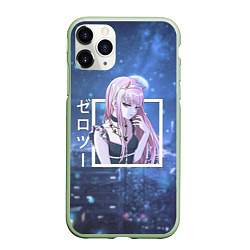 Чехол iPhone 11 Pro матовый Zero Two в платье, Darling in the Franxx, цвет: 3D-салатовый