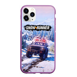 Чехол iPhone 11 Pro матовый SnowRunner Гонки по бездорожью, цвет: 3D-фиолетовый