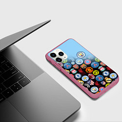 Чехол iPhone 11 Pro матовый МАНЧЕСТЕР СИТИ MANCHESTER CITY, цвет: 3D-малиновый — фото 2