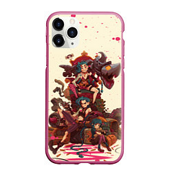 Чехол iPhone 11 Pro матовый ЛИГА ЛЕГЕНД JINX ARCANE, цвет: 3D-малиновый