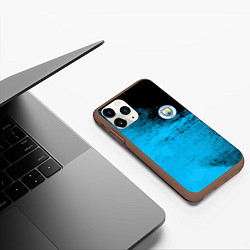 Чехол iPhone 11 Pro матовый Manchester City голубая форма, цвет: 3D-коричневый — фото 2