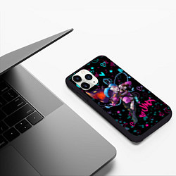 Чехол iPhone 11 Pro матовый ЛОЛ ДЖИНКС LOVE IS HEART, цвет: 3D-черный — фото 2