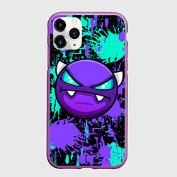Чехол iPhone 11 Pro матовый GEOMETRY DASH NEON DEMON LEVELS, НЕОНОВЫЕ БРЫЗГИ К, цвет: 3D-фиолетовый