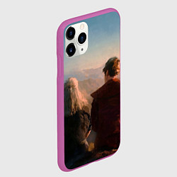 Чехол iPhone 11 Pro матовый Ведьмак и Лютик, цвет: 3D-фиолетовый — фото 2