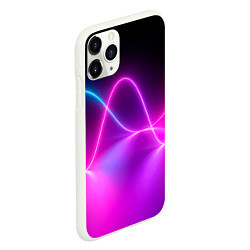 Чехол iPhone 11 Pro матовый Лучи света pink theme, цвет: 3D-белый — фото 2