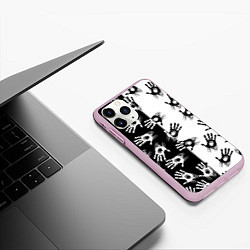 Чехол iPhone 11 Pro матовый Death Stranding паттерн логотипов, цвет: 3D-розовый — фото 2