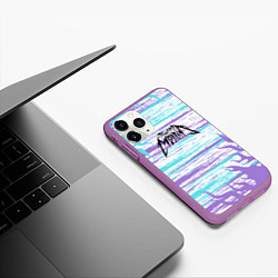 Чехол iPhone 11 Pro матовый Пошлая Молли линии, цвет: 3D-фиолетовый — фото 2