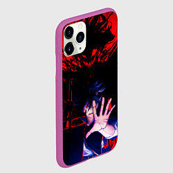 Чехол iPhone 11 Pro матовый Аста и его черный демон Черный клевер, цвет: 3D-фиолетовый — фото 2