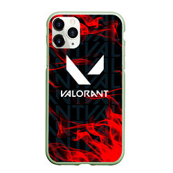 Чехол iPhone 11 Pro матовый Valorant Fire, цвет: 3D-салатовый