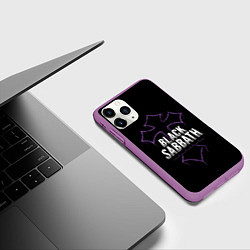 Чехол iPhone 11 Pro матовый Black Sabbat Cross, цвет: 3D-фиолетовый — фото 2