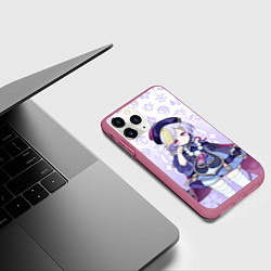 Чехол iPhone 11 Pro матовый QIQI КИКИ ГЕНШИН ИМПАКТ ГЕРОИНЯ, цвет: 3D-малиновый — фото 2