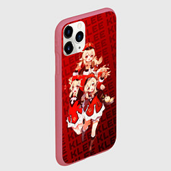 Чехол iPhone 11 Pro матовый Много Кли, Genshin Impact Геншин импакт, цвет: 3D-малиновый — фото 2