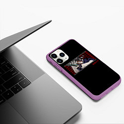 Чехол iPhone 11 Pro матовый Demon Slayer manga, цвет: 3D-фиолетовый — фото 2