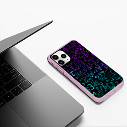 Чехол iPhone 11 Pro матовый НЕОНОВЫЕ ФОРМУЛЫ NEON FORMULAS, цвет: 3D-розовый — фото 2