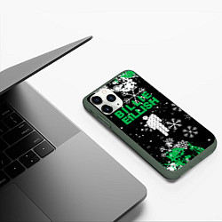 Чехол iPhone 11 Pro матовый Billie eilish новый год снежинки, цвет: 3D-темно-зеленый — фото 2