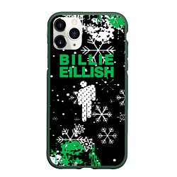Чехол iPhone 11 Pro матовый Billie eilish новый год снежинки, цвет: 3D-темно-зеленый