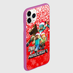 Чехол iPhone 11 Pro матовый НОВОГОДНИЙ МАЙНКРАФТ, НОВЫЙ ГОД 2022,, цвет: 3D-фиолетовый — фото 2