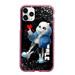 Чехол iPhone 11 Pro матовый НОВОГОДНИЙ САНС UNDERTALE НОВЫЙ ГОД, цвет: 3D-малиновый