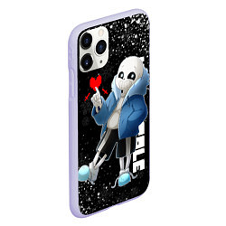 Чехол iPhone 11 Pro матовый НОВОГОДНИЙ САНС UNDERTALE НОВЫЙ ГОД, цвет: 3D-светло-сиреневый — фото 2