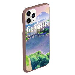 Чехол iPhone 11 Pro матовый МИР ГЕНШИН ИМПАКТ ТЕВАЙТ GENSHIN IMPACT, цвет: 3D-коричневый — фото 2