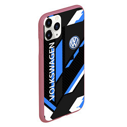 Чехол iPhone 11 Pro матовый VOLKSWAGEN GEOMETRY SPORT, цвет: 3D-малиновый — фото 2