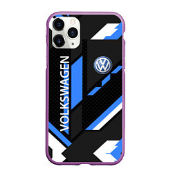 Чехол iPhone 11 Pro матовый VOLKSWAGEN GEOMETRY SPORT, цвет: 3D-фиолетовый