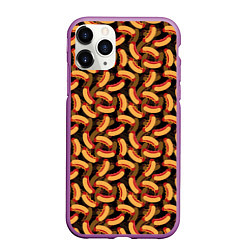 Чехол iPhone 11 Pro матовый Хот-Доги Hot Dogs, цвет: 3D-фиолетовый