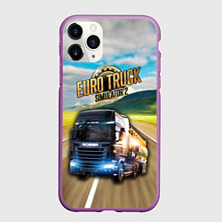 Чехол iPhone 11 Pro матовый Euro Truck Simulator, цвет: 3D-фиолетовый