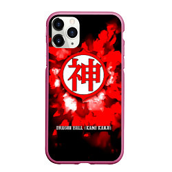 Чехол iPhone 11 Pro матовый Dragon Ball - Kami Kanji, цвет: 3D-малиновый