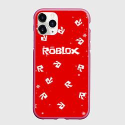 Чехол iPhone 11 Pro матовый НОВОГОДНИЙ СВИТЕР ROBLOX РОБЛОКС НОВЫЙ ГОД 2022, цвет: 3D-малиновый