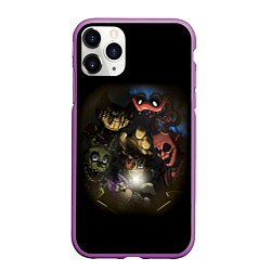 Чехол iPhone 11 Pro матовый POPPY PLAYTIME FIVE NIGHTS AT FREDDYS BENDY, цвет: 3D-фиолетовый