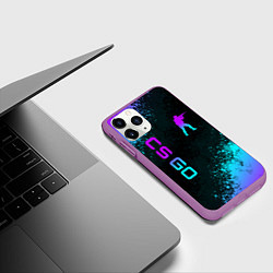 Чехол iPhone 11 Pro матовый CS GO NEON SYMBOL STYLE SKIN КС ГО НЕОН, цвет: 3D-фиолетовый — фото 2
