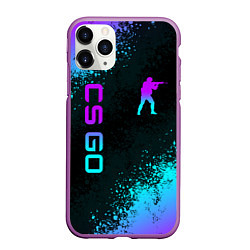 Чехол iPhone 11 Pro матовый CS GO NEON SYMBOL STYLE SKIN КС ГО НЕОН, цвет: 3D-фиолетовый