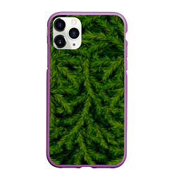Чехол iPhone 11 Pro матовый Текстура Ели Елка Паттерн, цвет: 3D-фиолетовый