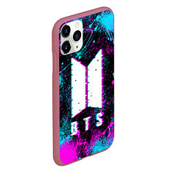 Чехол iPhone 11 Pro матовый НЕОНОВЫЙ БТС NEON BTS, цвет: 3D-малиновый — фото 2