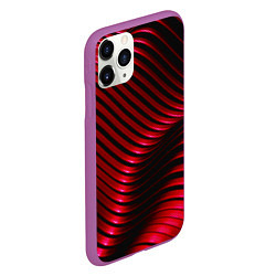 Чехол iPhone 11 Pro матовый Волны красного металла, цвет: 3D-фиолетовый — фото 2