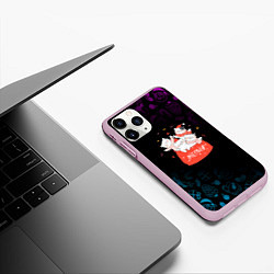 Чехол iPhone 11 Pro матовый Котята в мешке новогодние, цвет: 3D-розовый — фото 2