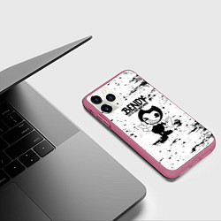 Чехол iPhone 11 Pro матовый Bendy and the ink machine - Black & White, цвет: 3D-малиновый — фото 2