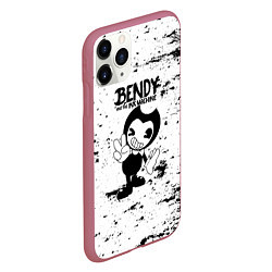 Чехол iPhone 11 Pro матовый Bendy and the ink machine - Black & White, цвет: 3D-малиновый — фото 2