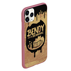 Чехол iPhone 11 Pro матовый ЧЕРНЫЙ БЕНДИ BENDY AND THE INK MACHINE, цвет: 3D-малиновый — фото 2