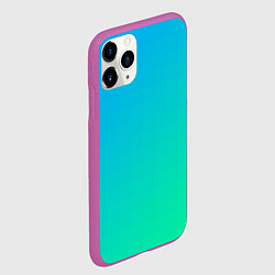 Чехол iPhone 11 Pro матовый Бирюзовый градиент В небольшую клеточку, цвет: 3D-фиолетовый — фото 2