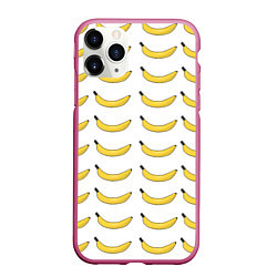 Чехол iPhone 11 Pro матовый Крупный Банановый рай, цвет: 3D-малиновый