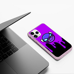 Чехол iPhone 11 Pro матовый Geometry Dash - Геометри Дэш игра, цвет: 3D-розовый — фото 2