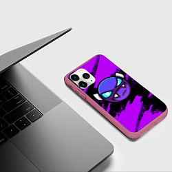 Чехол iPhone 11 Pro матовый Geometry Dash game - Геометри Дэш, цвет: 3D-малиновый — фото 2