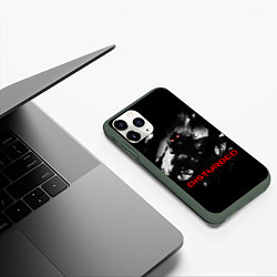 Чехол iPhone 11 Pro матовый DISTURBED THE GUY ЛИЦО ДЕМОНА, цвет: 3D-темно-зеленый — фото 2