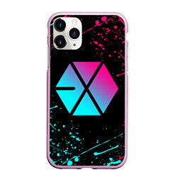 Чехол iPhone 11 Pro матовый EXO BAND NEON LOGO НЕОНОВЫЕ БРЫЗГИ КРАСОК, цвет: 3D-розовый