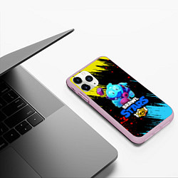 Чехол iPhone 11 Pro матовый BRAWL STARS БЕГУЩИЙ SQUEAK, цвет: 3D-розовый — фото 2