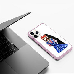 Чехол iPhone 11 Pro матовый Аска красками, цвет: 3D-розовый — фото 2